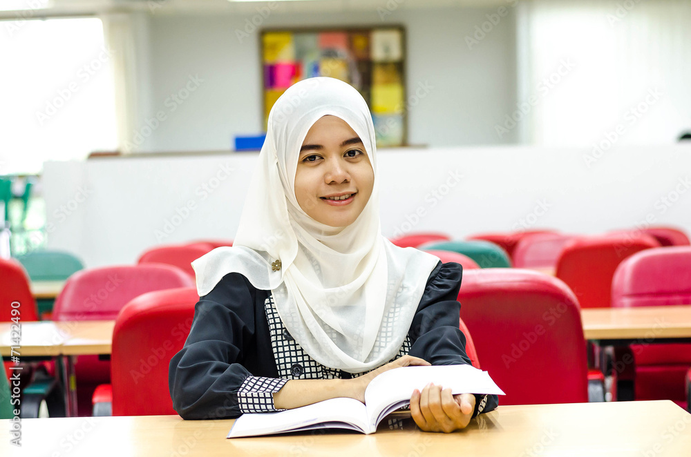 Portrait of Muslim in the library Portrait of Muslim in the library