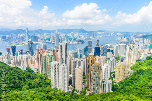 HONG KONG -August 8  Scene of the Victoria Harbour on August 8 