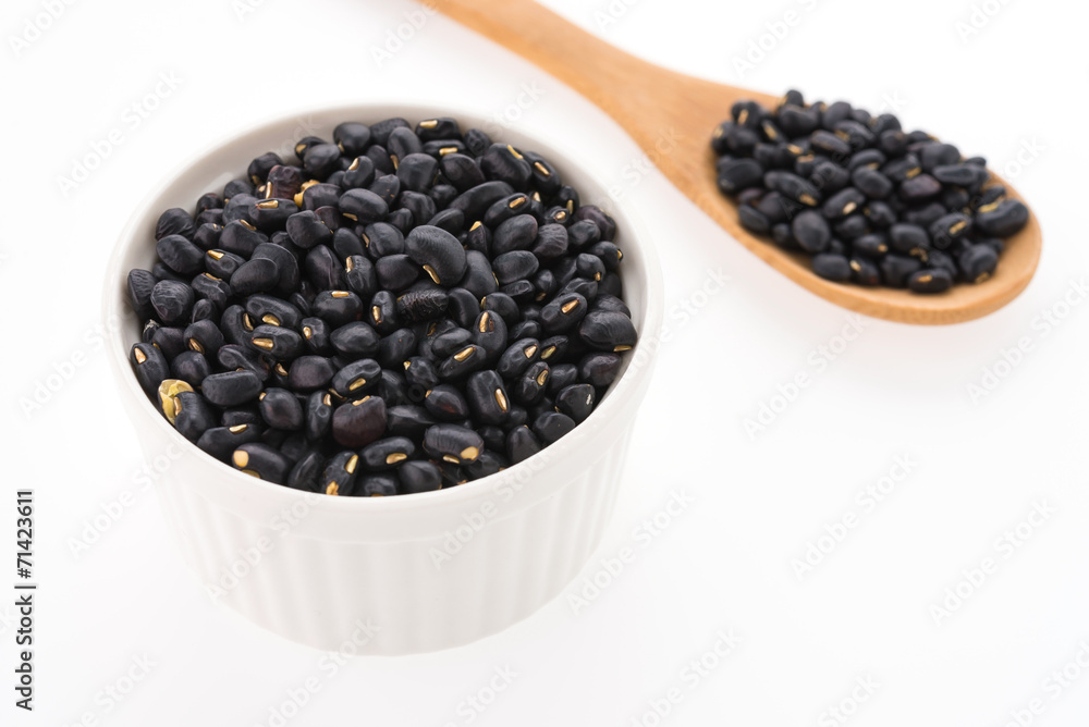 Black beans isolated on white background Black beans isolated on white background