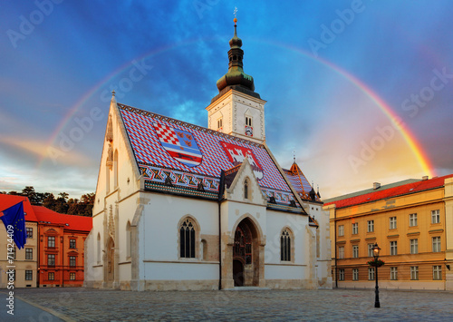 Zagreb church - St Mark photo