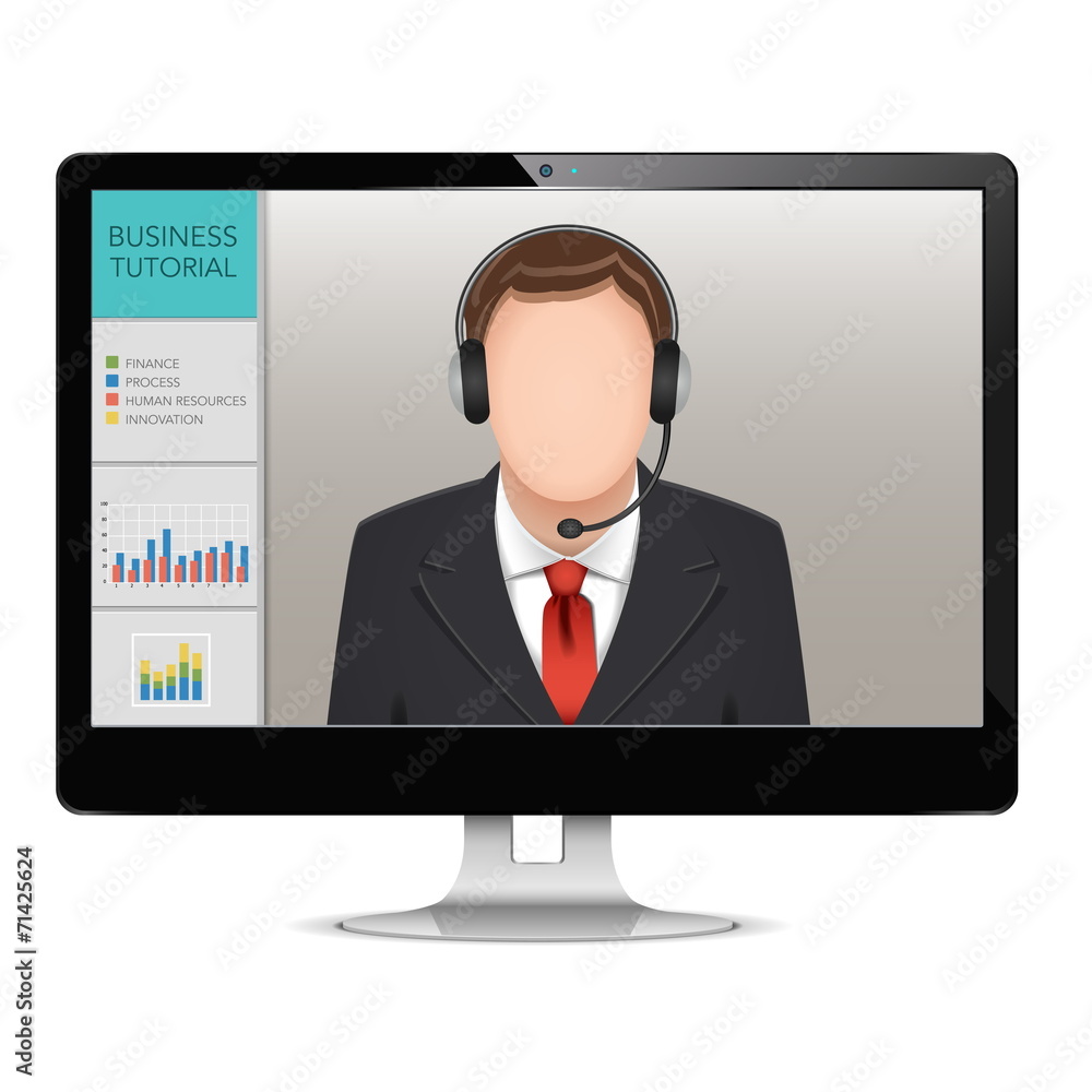 Vector Computer Webinar Concept Vector Computer Webinar Concept