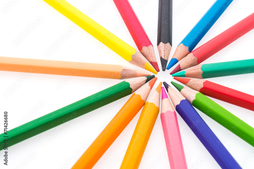 Colorful pencil isolated on white background Colorful pencil isolated on white background