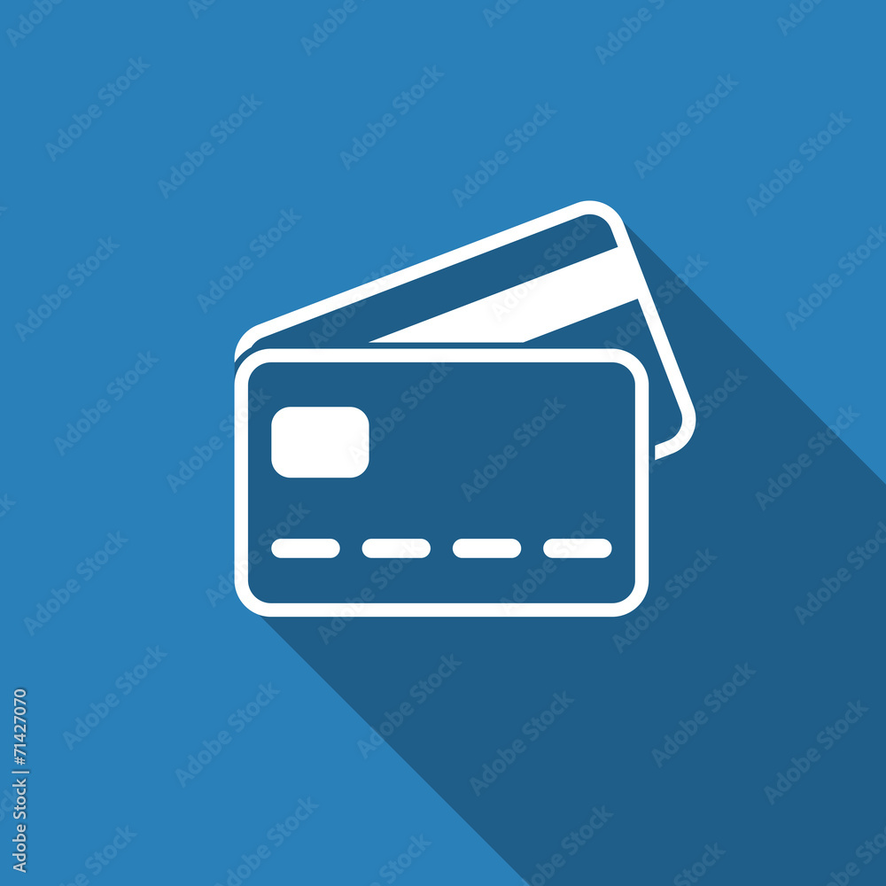 credit card icon with long shadow credit card icon with long shadow