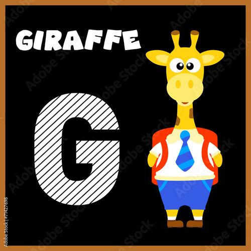 The English alphabet letter G, Giraffe