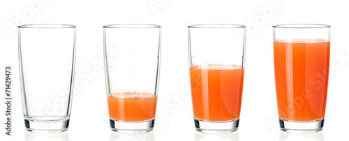 Set of glasses juice