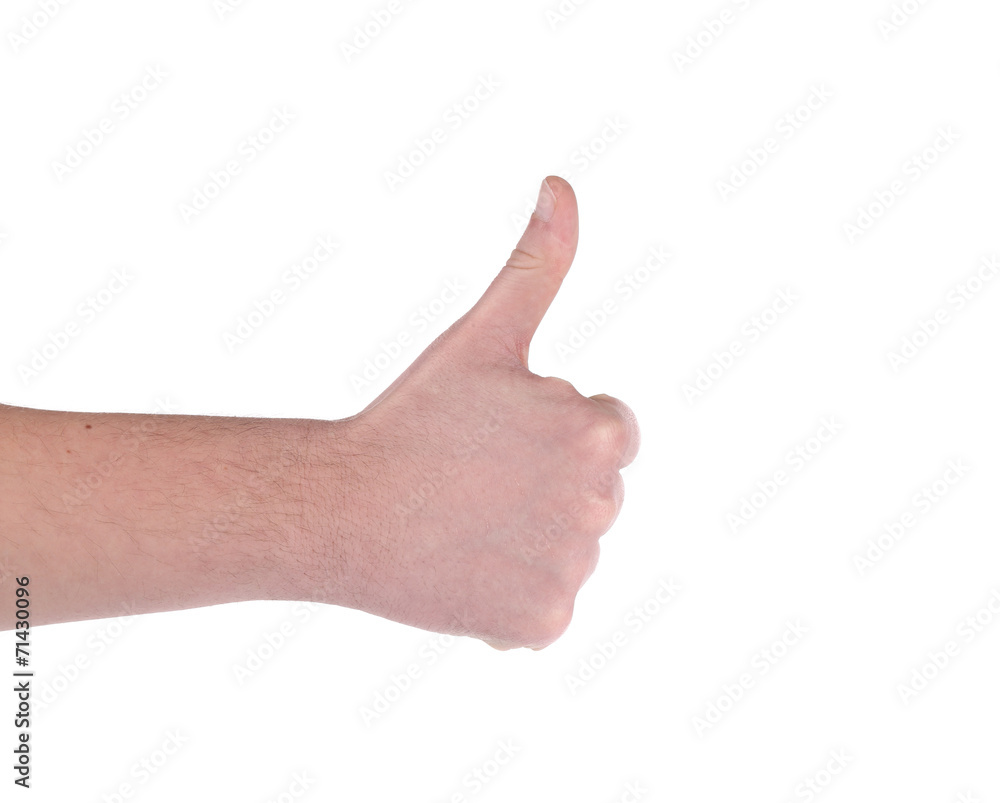 Hand with thumb up isolated