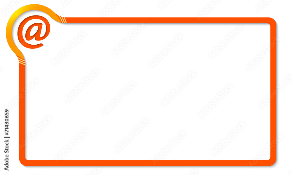 red frame with yellow corner and email icon red frame with yellow corner and email icon