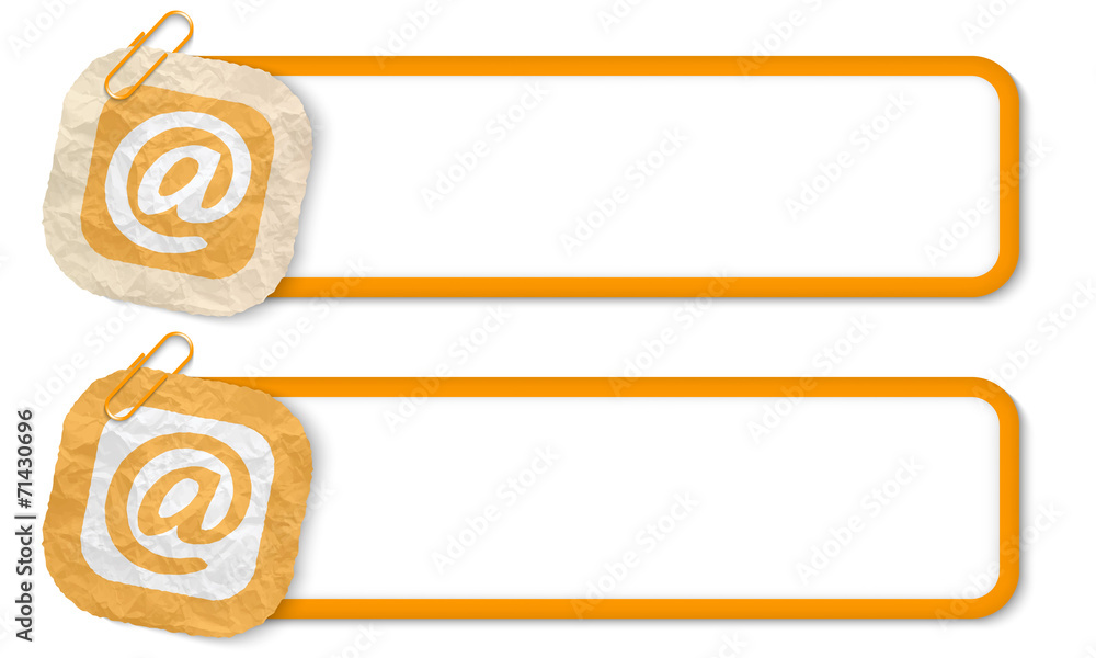 yellow frames with texture crumpled paper and email icon yellow frames with texture crumpled paper and email icon