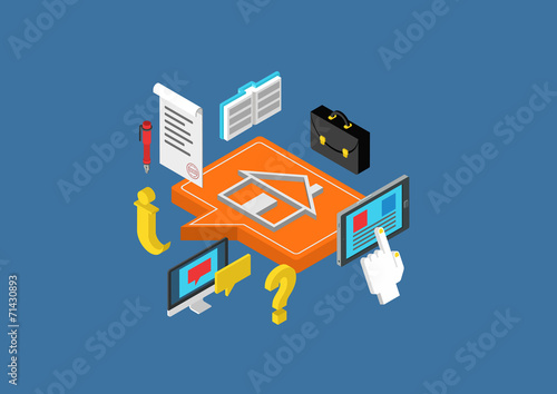 Flat 3d isometric concept vector web infographic real estate © Sentavio