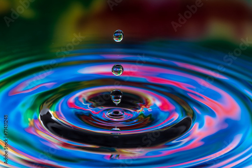 water drops on color background