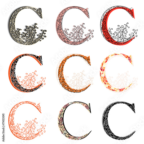 Various combination fishnet letter C. photo