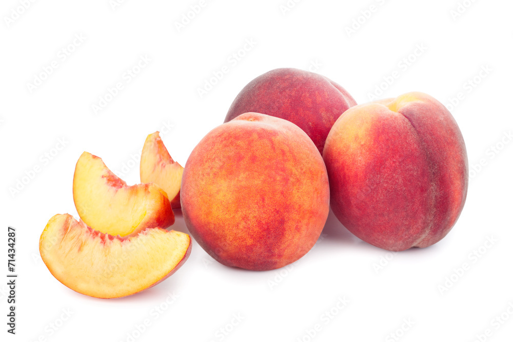 Fresh juicy peach isolated on white background Fresh juicy peach isolated on white background