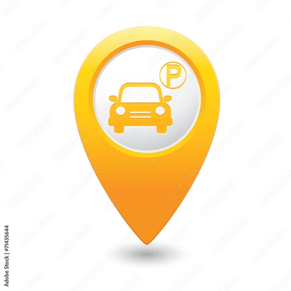 Parking sign on map pointer, vector illustration Parking sign on map pointer, vector illustration
