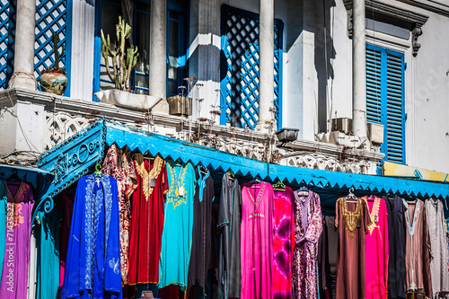 Handcrafts shop at the market in Tunis