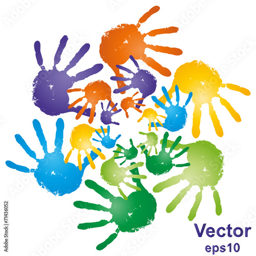 Vector hand print circle