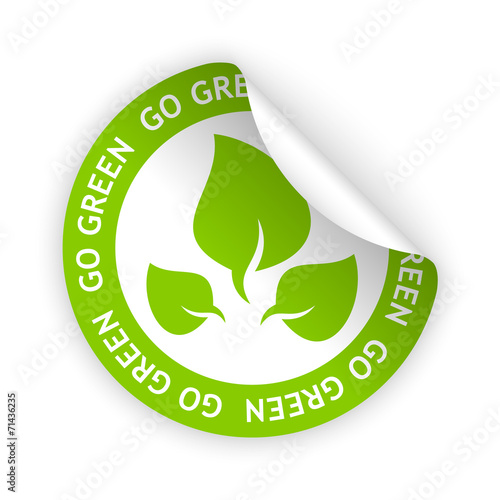 vector go green bent sticker
