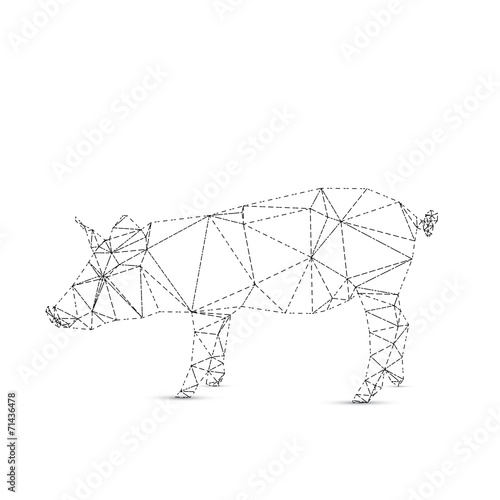 Abstract pig isolated on a white backgrounds.