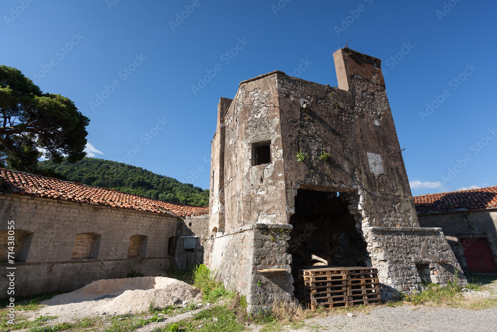 stone castle along the road to mountain Lovcen, Montenegro