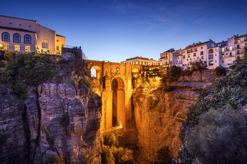 Canvas schilderij Ronda Puente Nuevo Puente Nuevo brug Ronda Spanje  © SeanPavonePhoto
