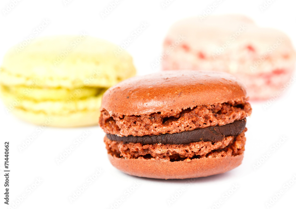 Color macarons isolated on white background Color macarons isolated on white background