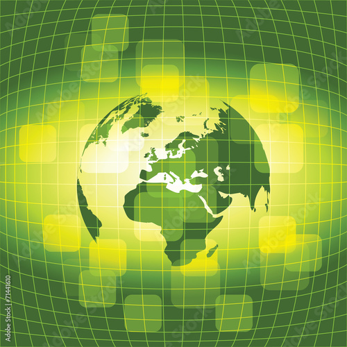 3D Eco Business Background - Africa, Europe