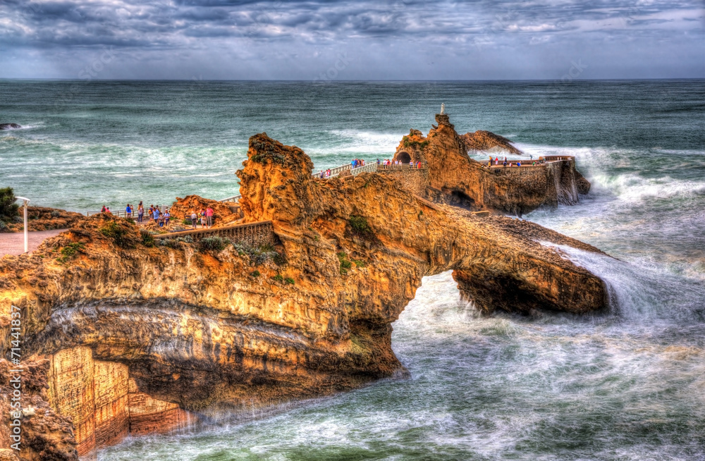 Rocks in Atlantic Ocean near Biarritz, France