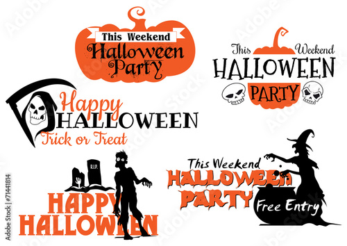 Halloween party banners set