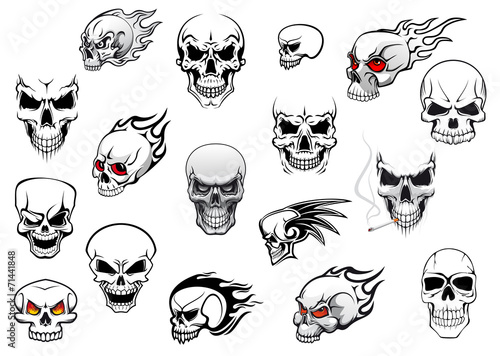 Horror, Halloween and danger skulls
