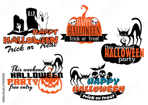 Orange and black Halloween banners