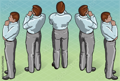 Isometric Thoughtful Standing Man