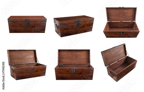 Collage of wooden chest