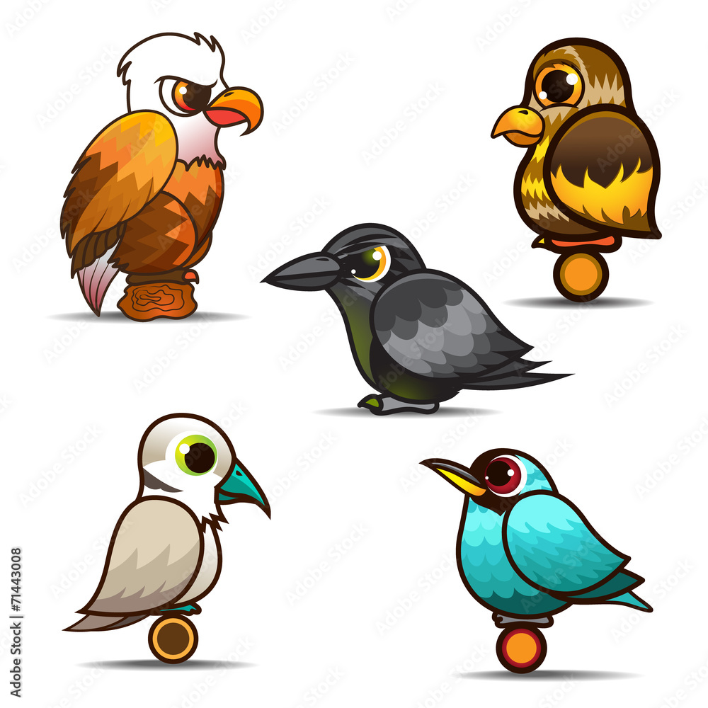 Bird cartoon set collection eps 10 vector Bird cartoon set collection eps 10 vector