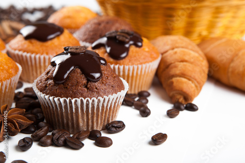 chocolate cake with coffee beans