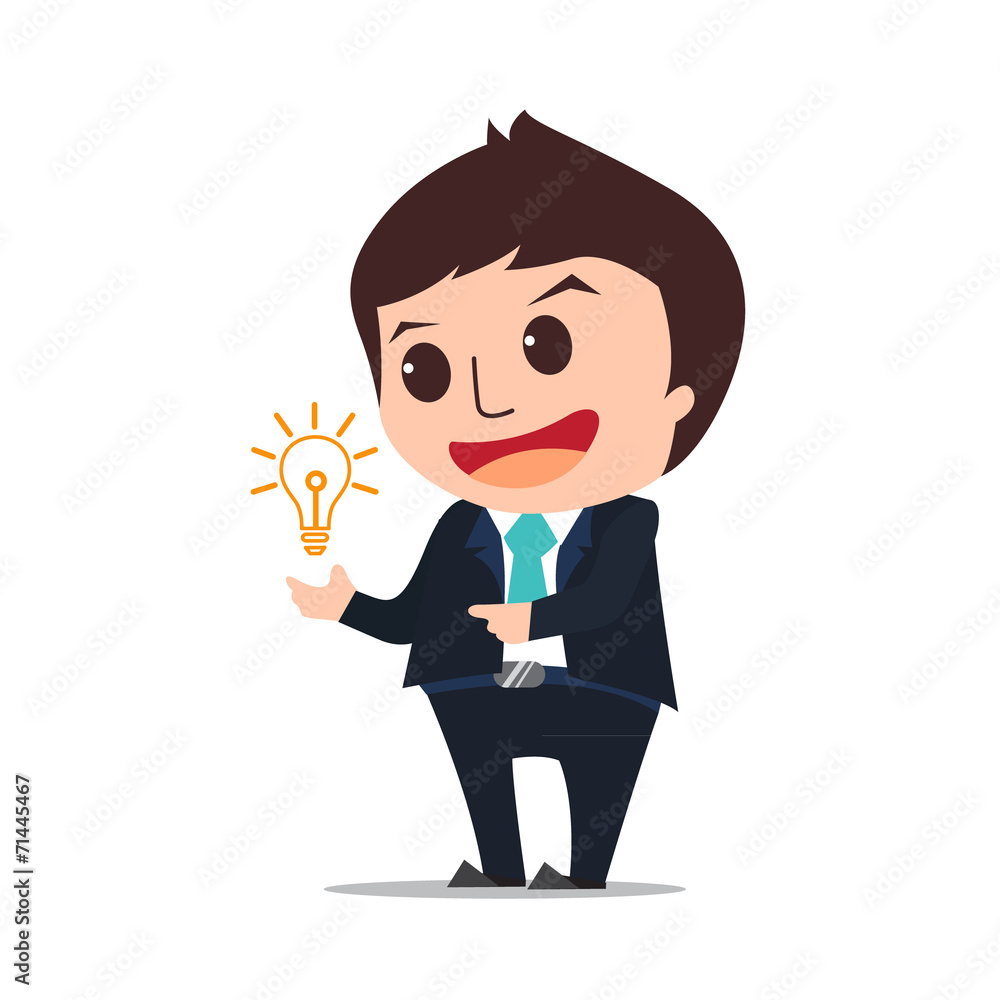 businessman show idea cartoon eps 10 vector businessman show idea cartoon eps 10 vector