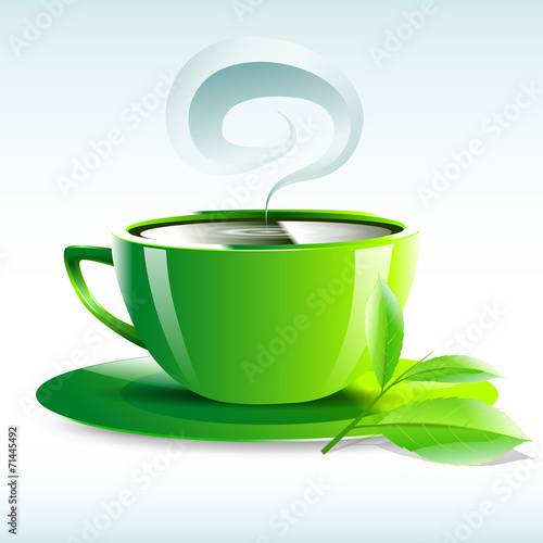 vector illustration of a yellow cup of hot tea grain pairs