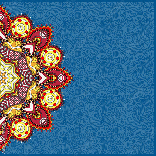 floral round pattern in ukrainian oriental ethnic style for your