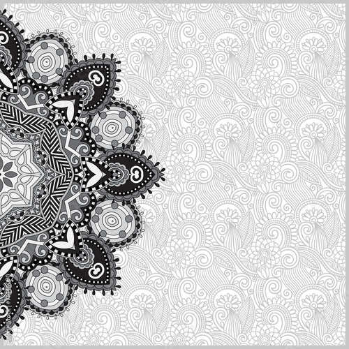 Circle grey lace ornament, round ornamental geometric doily patt