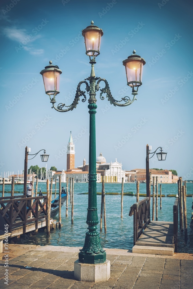 St. Mark square and lamps, Venice, Italy