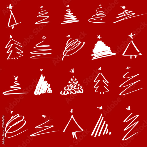 Christmas trees set