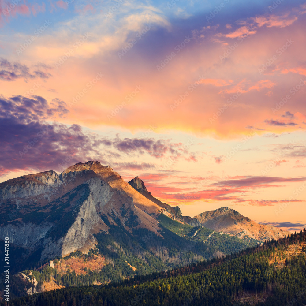 Fototapeta premium Tatra Mountains, vintage look