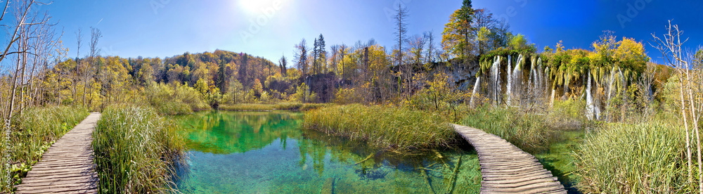 Plitvice lakes paradise nature panoramic view Plitvice lakes paradise nature panoramic view