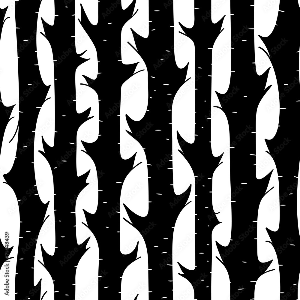 Seamless Birch trees pattern