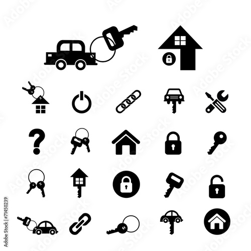 home key and car key symbol