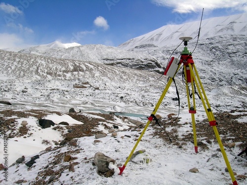 GPS  working on the glacier