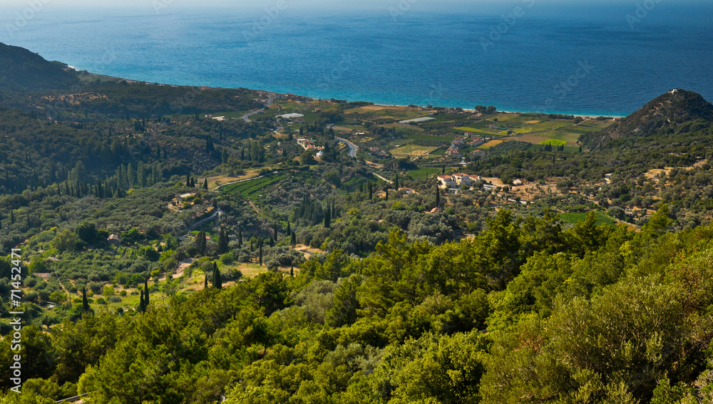 Samos island north coast panorama