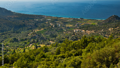 Samos island north coast panorama photo