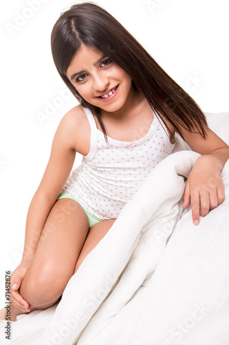 Little girl in bed