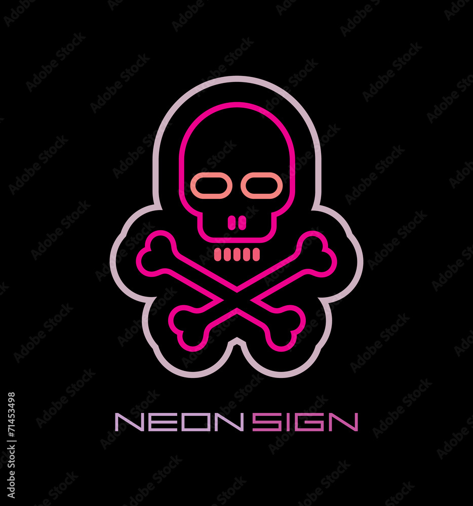 Skull and Crossbones neon sign Skull and Crossbones neon sign