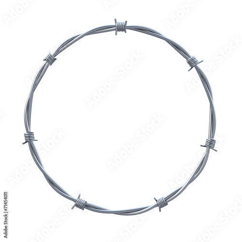 barbed wires in circle shape 3d illustration