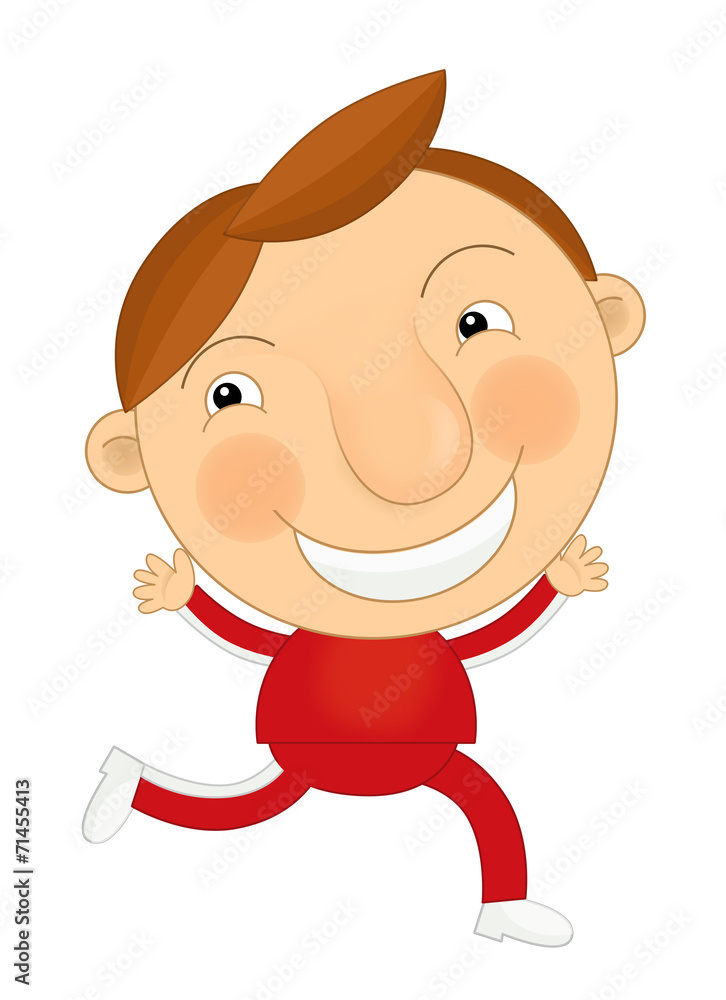 Cartoon happy and funny child - isolated - active and happy young boy - illustration for children Cartoon happy and funny child - isolated - active and happy young boy - illustration for children